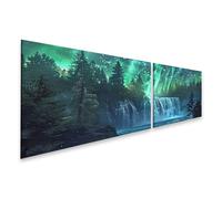 islandburner Image sur toile de qualité Mystique Cascade sous les aurores boréales Images murales Poster
