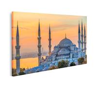 islandburner Image sur toile de qualité supérieure Mosquée bleue au coucher du soleil à Istanbul avec minarets