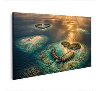 islandburner Image sur toile de rêve îles de cœur dans l'océan au lever du soleil - Edition U1