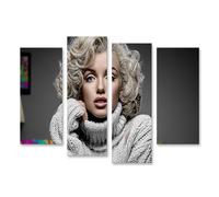 islandburner Image sur toile élégante d'une femme dans le style Marilyn Monroe - 4 pièces - Édition X2