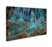 islandburner Image sur toile - Épée mystique dans grotte en cristal - Décoration murale pour le salon pour les aventuriers - Édition K4