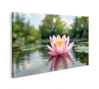 islandburner Image sur toile fleur de lotus sur l'eau motif nature pour décoration murale - Edition S1