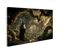 islandburner Image sur toile - Forêt ancienne magique avec magiciens et lumières vives - Édition W2