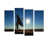 islandburner Image sur toile Grand télescope Silhouette contre le soleil éclatant dans un ciel clair - 4 pièces