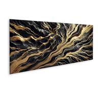 islandburner Image sur toile inspirée par le motif de marbre noir prédéfini avec des veines dorées. Cela devrait être des images murales poster
