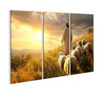 islandburner Image sur toile Jésus se tient au milieu des moutons Images murales Poster