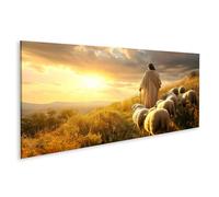 islandburner Image sur toile Jésus se tient au milieu des moutons Images murales Poster