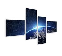 islandburner Image sur toile Lever de soleil sur l'Europe et les villes lumineuses de la Terre Images murales Poster