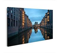 islandburner Image sur toile Magique Hambourg Memory City pour salon pour les amateurs d'architecture - Edition O2