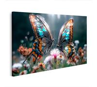 islandburner Image sur toile - Magnifique décoration murale avec papillons en queue d'aronde dorés - Édition N1