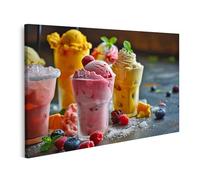 islandburner Image sur toile - Mélange de crème glacée - Fruits - Gobelets en verre - Photos murales - Poster