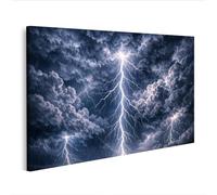 islandburner Image sur toile - Motif orages avec éclairs et nuages sombres - Décoration murale - Édition B2
