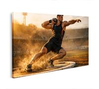 islandburner Image sur toile murale dynamique d'un athlète qui fait un coup de balle dans le stade - Edition F2