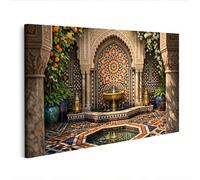 islandburner Image sur toile murale orientale avec fontaine et motif carrelage - Édition E1