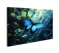 islandburner Image sur toile Papillon Morpho bleu dans la forêt magique - Edition F1