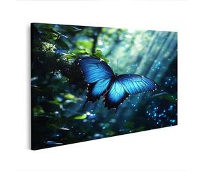 islandburner Image sur toile Papillon Morpho bleu dans la forêt magique - Edition F1