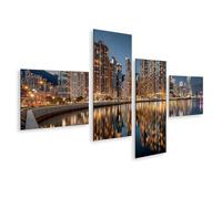 islandburner Image sur toile - Paysage fascinant de Victoria Harbour - Décoration murale pour salon - Pour les amateurs de ville - 4 pièces - Édition A1