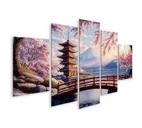 Islandburner Image sur toile Paysage japonais en fleurs de cerisier avec le Mont Fuji pour les amateurs d'art - Décoration murale pour le salon