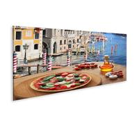 islandburner Image sur toile Pizza avec vue sur le canal à Venise Images murales Poster