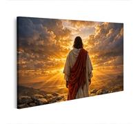 islandburner Image sur toile Portrait au dos d'une figurine sur une colline au coucher du soleil - Édition J2