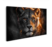 islandburner Image sur toile - Portrait majestueux du lion dans une lumière d'ambiance - Édition W1