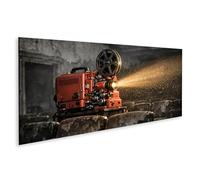islandburner Image sur toile - Projecteur vintage au cinéma abandonné - Pour les fans de films - Panorama