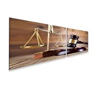 islandburner Image sur toile représentant le marteau du juge et la balance symbole de la justice