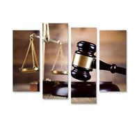 islandburner Image sur toile représentant le marteau du juge et la balance symbole de la justice