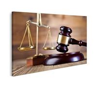 islandburner Image sur toile représentant le marteau du juge et la balance symbole de la justice