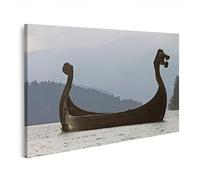 islandburner Image sur toile représentant un bateau viking pour décoration murale maritime - Edition U1