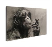 islandburner Image sur toile représentant un singe avec lunettes de soleil et cigarette - Édition N2