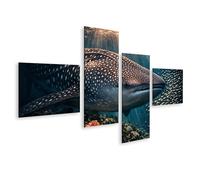 islandburner Image sur toile Requin-baleine dans le récif de corail Monde sous-marin Poster d'art - 4 pièces - Edition N1