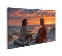 islandburner Image sur toile - Scène romantique - Coucher de soleil - Décoration murale pour salon pour les amoureux de la nature - Edition I1