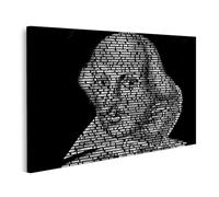 islandburner Image sur toile Silhouette noire avec fragments de texte blancs Shakespeare Images murales Poster