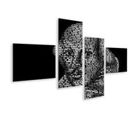 islandburner Image sur toile Silhouette noire avec fragments de texte blancs Shakespeare Images murales Poster
