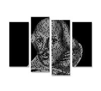 islandburner Image sur toile Silhouette noire avec fragments de texte blancs Shakespeare Images murales Poster