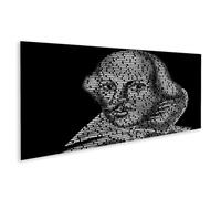 islandburner Image sur toile Silhouette noire avec fragments de texte blancs Shakespeare Images murales Poster