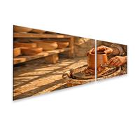 islandburner Image sur toile Tasse en argile faite à la main sur le tour de potier - 2 pièces