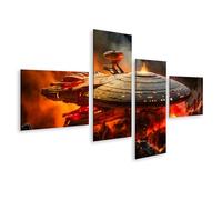 islandburner Image sur toile Vaisseau spatial dans l' volcanique du futur galaxie images murales poster