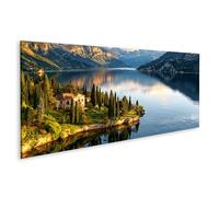 islandburner Image sur toile - Villa de rêve sur le lac de Côme - Décoration murale pour salon pour les fans de voyage - Panorama
