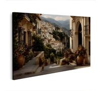 islandburner Image sur toile - Village andalou romantique - Décoration murale pour salon pour les fans de voyage - Édition I2