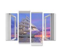islandburner Image sur toile Voilier au coucher du soleil Horizons lointains Images murales Poster