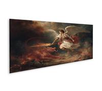 islandburner Impression sur toile Ange Combat contre le dragon - Toile 120 x 40 cm - Panorama