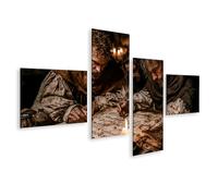 islandburner Impression sur toile - Art architecte historique - Tableau mural de bureau pour les amateurs d'histoire - 4 pièces - Edition K1