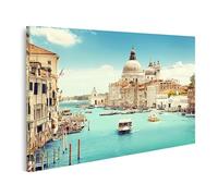 islandburner Impression sur toile Canal de Venise avec bateaux et architecture historique - Toile 80 x 40 cm