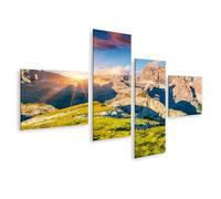 islandburner Impression sur toile - Coucher de soleil d'été coloré - Montagnes dans le parc national - Trois dolomites du Tyrol du Sud - Auronzo - Italie - Europe - Décoration murale