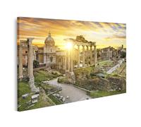 islandburner Impression sur toile Coucher de soleil sur les ruines de la Rome antique à la lumière du soir - Toile 80 x 40 cm
