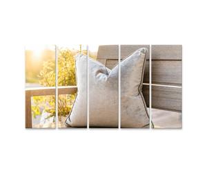 islandburner Impression sur toile - Coussin en velours de luxe dans la lumière dorée - Pour les rêves de salon élégants - 5 pièces XXL