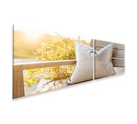 islandburner Impression sur toile - Coussin luxueux en velours dans la lumière du soir doré - 2 pièces
