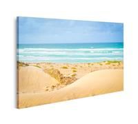 islandburner Impression sur toile de qualité supérieure - Dunes douces et mer bleu turquoise en vacances d'été